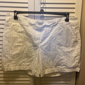 Westbound Women's Cream Pinstripe Shorts